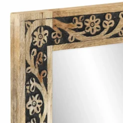 vidaXL Badkamerspiegel 50x70x2,5 cm massief mangohout en glas