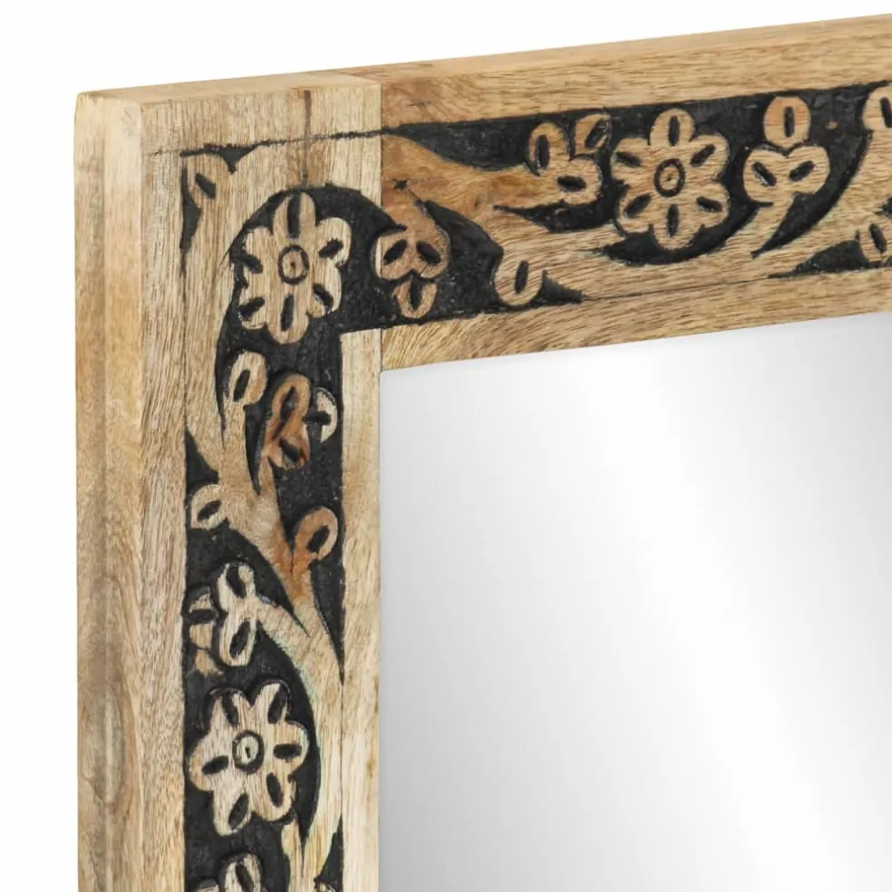 vidaXL Badkamerspiegel 50x70x2,5 cm massief mangohout en glas