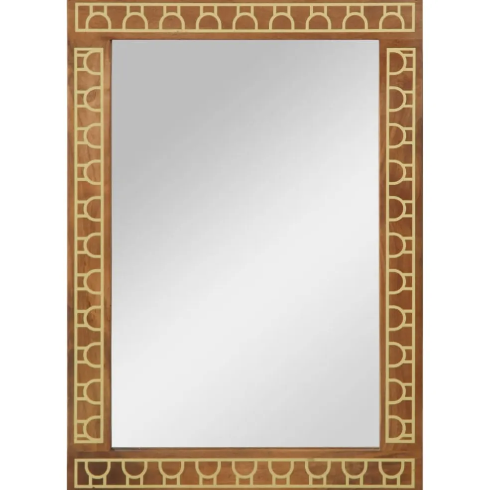 vidaXL Badkamerspiegel 50x70x2,5 cm massief mangohout en glas