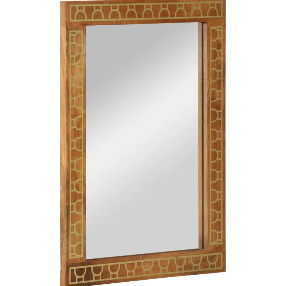 vidaXL Badkamerspiegel 50x70x2,5 cm massief mangohout en glas