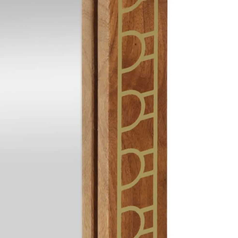 vidaXL Badkamerspiegel 50x70x2,5 cm massief mangohout en glas