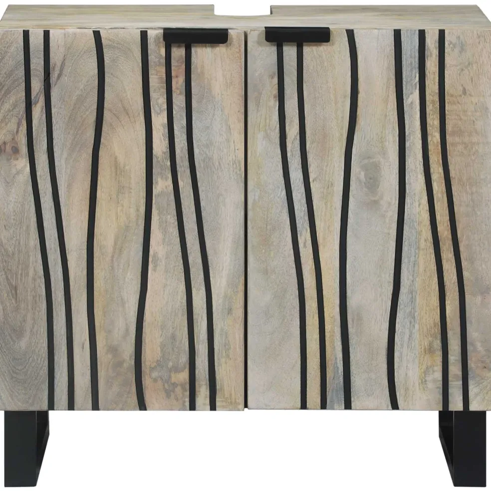 vidaXL Badkamertenk te kast Wit 62 x 33 x 58 cm Bewerkt hout