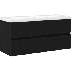vidaXL Badkamertenk te kast Zwart Eiken 100 x 39 x 62 cm Bewerkt hout