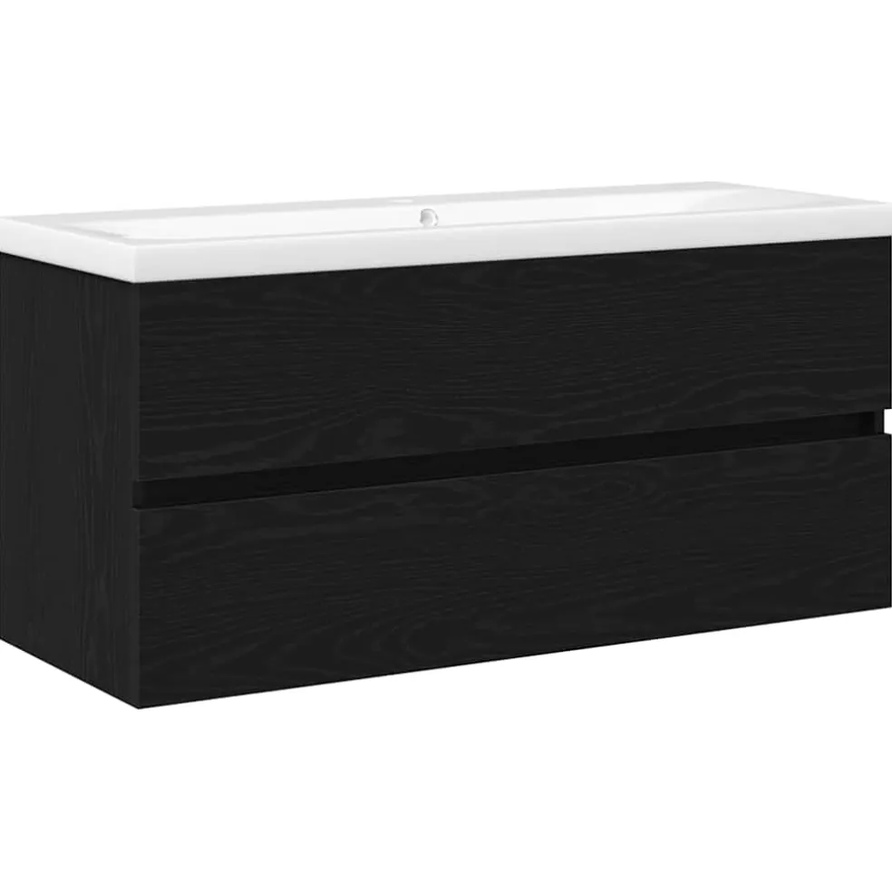 vidaXL Badkamertenk te kast Zwart Eiken 100 x 39 x 62 cm Bewerkt hout
