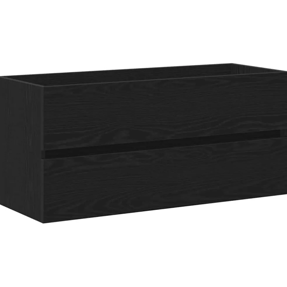 vidaXL Badkamertenk te kast Zwart Eiken 100 x 39 x 62 cm Bewerkt hout