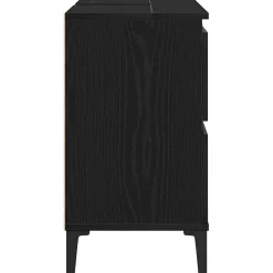 vidaXL Badkamertenk te kast Zwart Eiken 80 x 33 x 60 cm Bewerkt hout