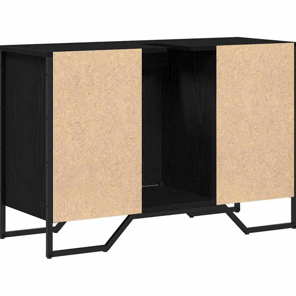 vidaXL Badkamertenk te kast Zwart Eiken 91 x 35 x 60 cm Bewerkt hout