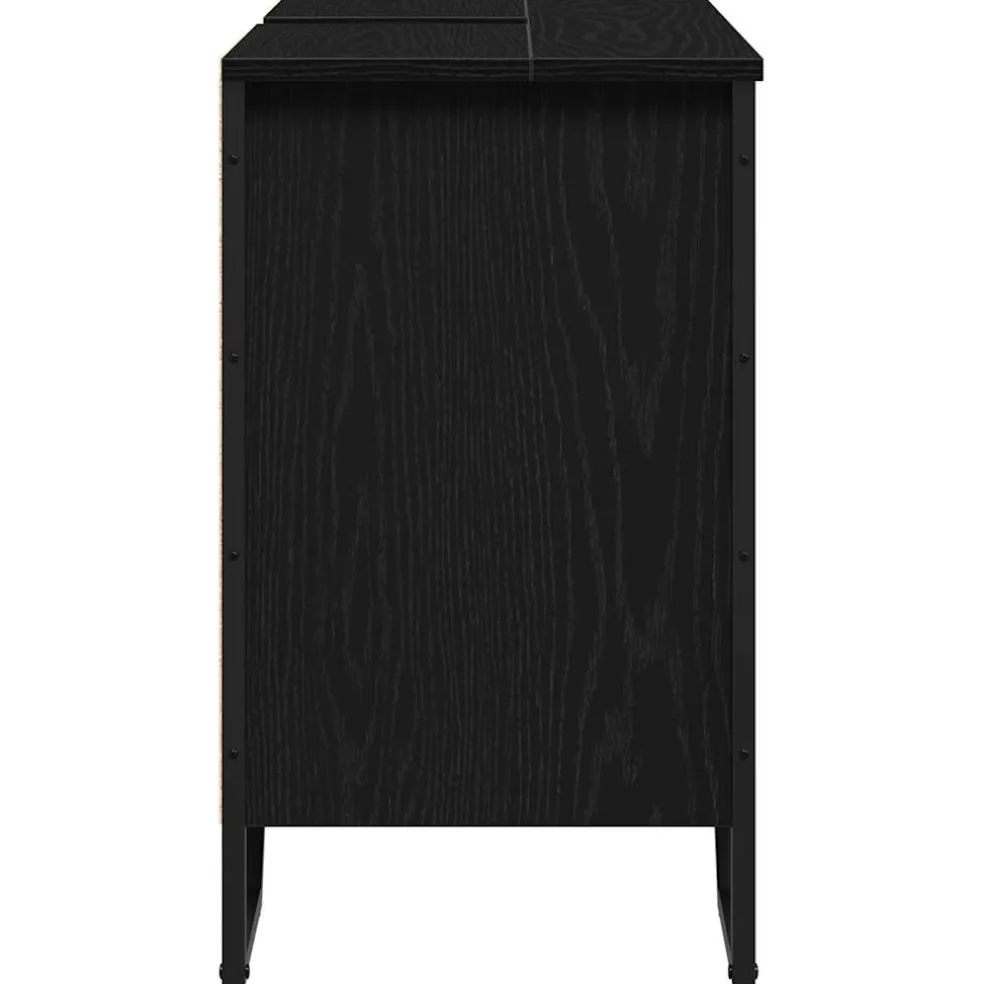 vidaXL Badkamertenk te kast Zwart Eiken 91 x 35 x 60 cm Bewerkt hout