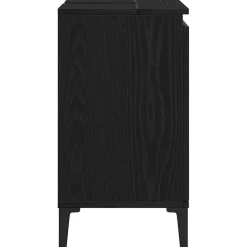 vidaXL Badkamertenk te kast Zwart Eiken 58 x 33 x 60 cm Bewerkt hout
