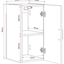 vidaXL Badkamer wandkast HAARLEM Zwart 30 x 31 x 59 cm Bewerkt hout