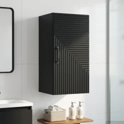 vidaXL Badkamer wandkast HAARLEM Zwart 30 x 31 x 59 cm Bewerkt hout