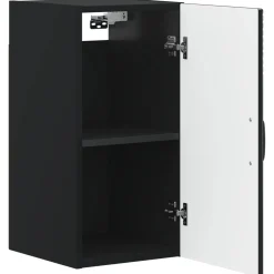 vidaXL Badkamer wandkast HAARLEM Zwart 30 x 31 x 59 cm Bewerkt hout