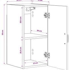 vidaXL Badkamer wandkast UTRECHT Sonoma Eiken 30 x 31 x 59 cm