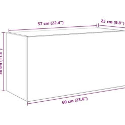vidaXL Badkamerwandkast 60x25x30 cm bewerkt hout wit