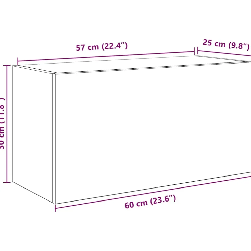 vidaXL Badkamerwandkast 60x25x30 cm bewerkt hout wit