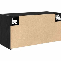 vidaXL Badkamerwandkast 60x25x30 cm bewerkt hout zwart