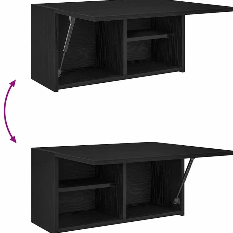 vidaXL Badkamerwandkast 60x25x30 cm bewerkt hout zwart