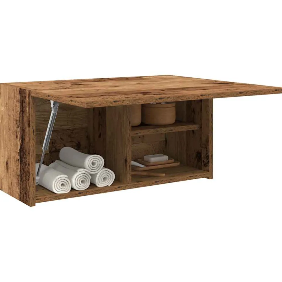 vidaXL Badkamerwandkast 60x25x30 cm bewerkt hout oud houtkleurig