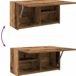 vidaXL Badkamerwandkast 60x25x30 cm bewerkt hout oud houtkleurig