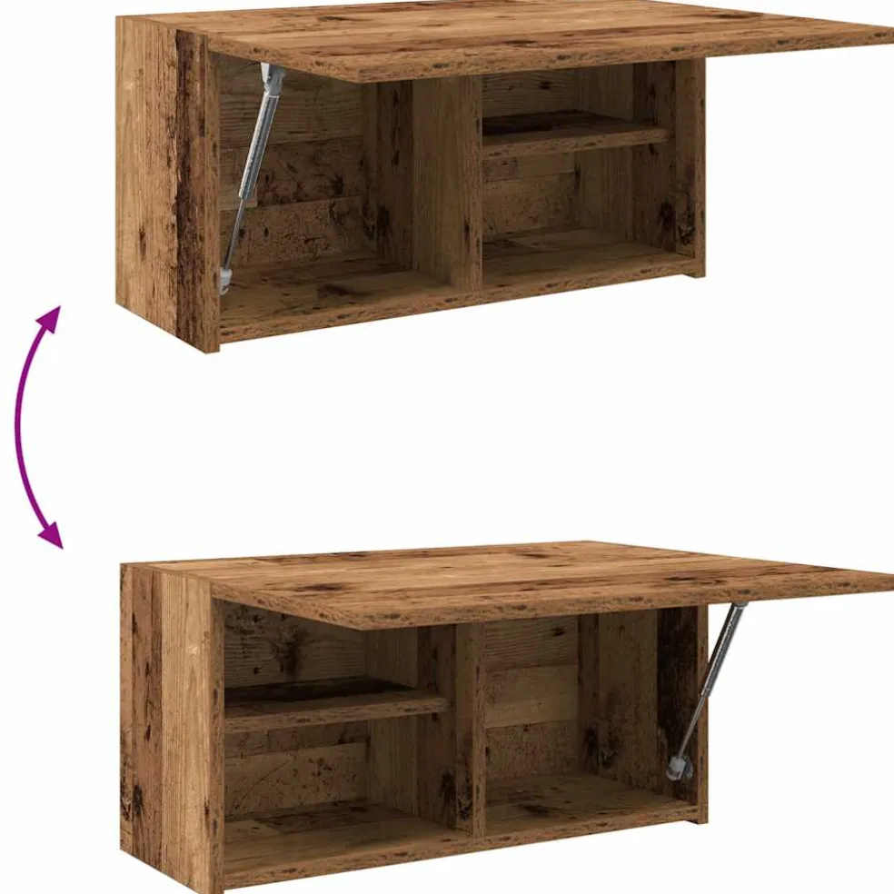 vidaXL Badkamerwandkast 60x25x30 cm bewerkt hout oud houtkleurig