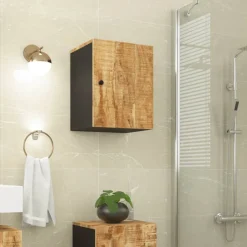 vidaXL Badkamerwandkast 38x33x48 cm massief mangohout