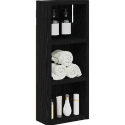 vidaXL Badkamer wandkast Zwarte Eik 20 x 10 x 50 cm Geconstrueerd hout