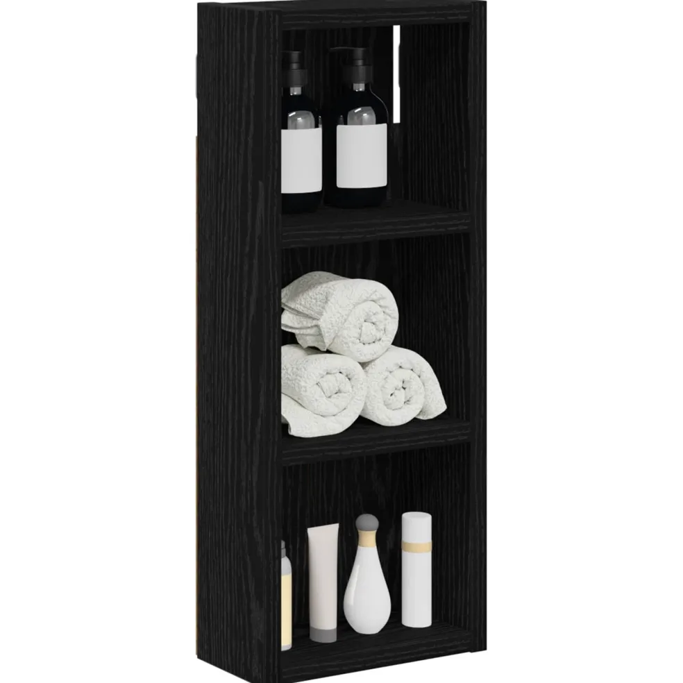 vidaXL Badkamer wandkast Zwarte Eik 20 x 10 x 50 cm Geconstrueerd hout