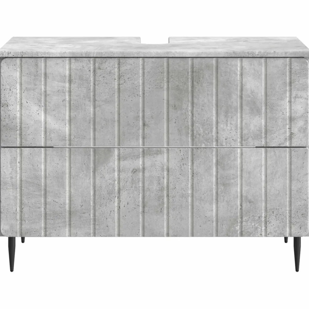 vidaXL Badkamer wastafelkast ZWOLLE Betongrijs 82 x 41 x 58,5 cm