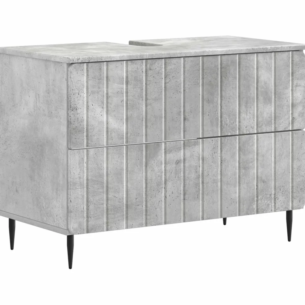 vidaXL Badkamer wastafelkast ZWOLLE Betongrijs 82 x 41 x 58,5 cm