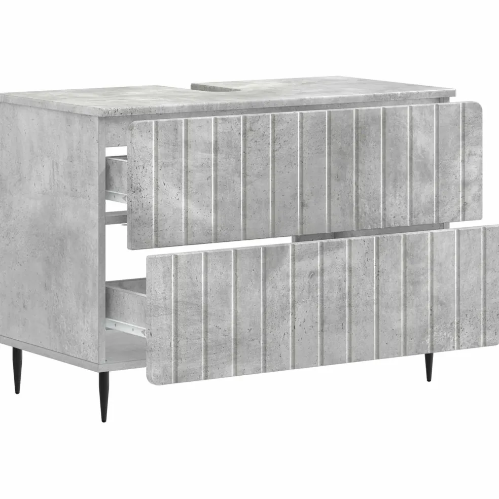 vidaXL Badkamer wastafelkast ZWOLLE Betongrijs 82 x 41 x 58,5 cm