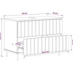 vidaXL Badkamer wastafelkast ZWOLLE Betongrijs 82 x 41 x 58,5 cm