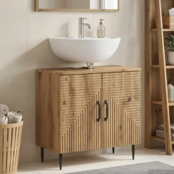 vidaXL Badkamer wastafelkast HAARLEM Artisanaal eiken