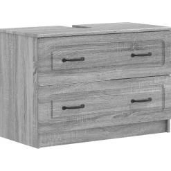 vidaXL Badkamer wastafelkast UTRECHT Grijs Sonoma 82 x 41 x 56 cm