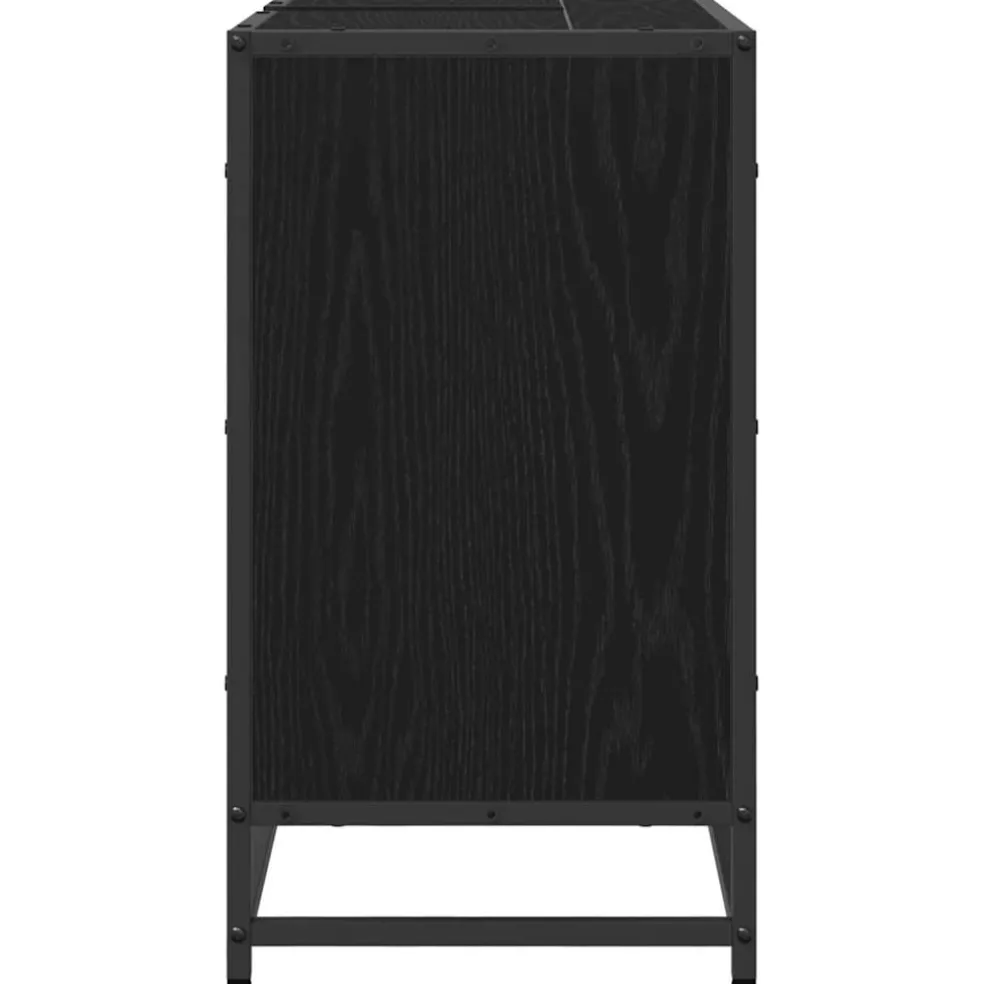 vidaXL Badkamer wastafelkast Zwart Eiken 65 x 33 x 60 cm Bewerkt hout