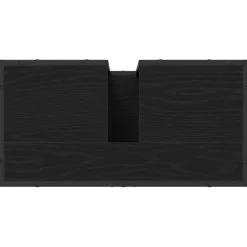 vidaXL Badkamer wastafelkast Zwart Eiken 65 x 33 x 60 cm Bewerkt hout