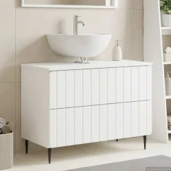 vidaXL Badkamer wastafelkast ZWOLLE Wit 82 x 41 x 58,5 cm Bewerkt hout