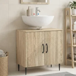 vidaXL Badkamer wastafelkast HAARLEM Sonoma Eiken 59,5 x 31,5 x 59 cm