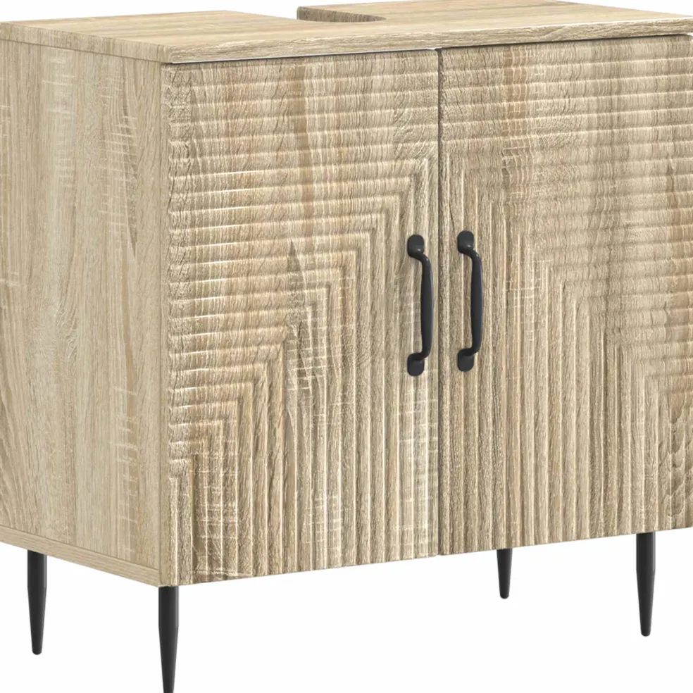 vidaXL Badkamer wastafelkast HAARLEM Sonoma Eiken 59,5 x 31,5 x 59 cm