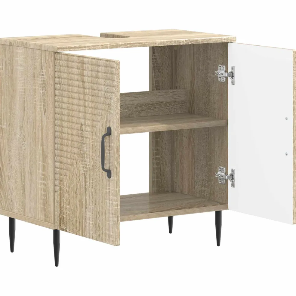 vidaXL Badkamer wastafelkast HAARLEM Sonoma Eiken 59,5 x 31,5 x 59 cm