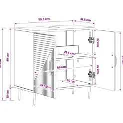 vidaXL Badkamer wastafelkast HAARLEM Sonoma Eiken 59,5 x 31,5 x 59 cm