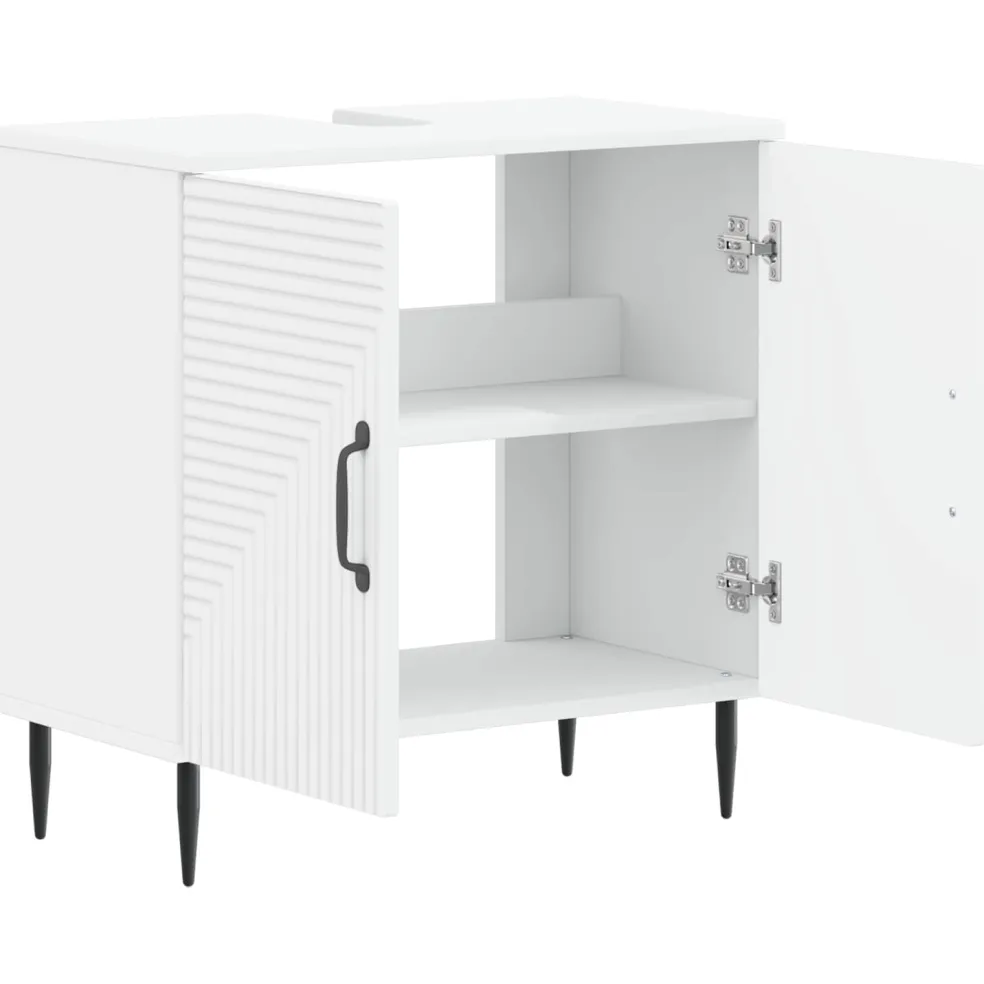 vidaXL Badkamer wastafelkast HAARLEM Wit 59,5 x 31,5 x 59 cm