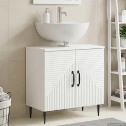 vidaXL Badkamer wastafelkast HAARLEM Wit 59,5 x 31,5 x 59 cm