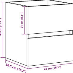 vidaXL Badkamerwastafelkast Zwart Eiken 41x38,5x45 cm Bewerkt Hout