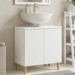 vidaXL Badkamer wastafelkast ARNHEM Wit 59,5 x 31,5 x 59 cm
