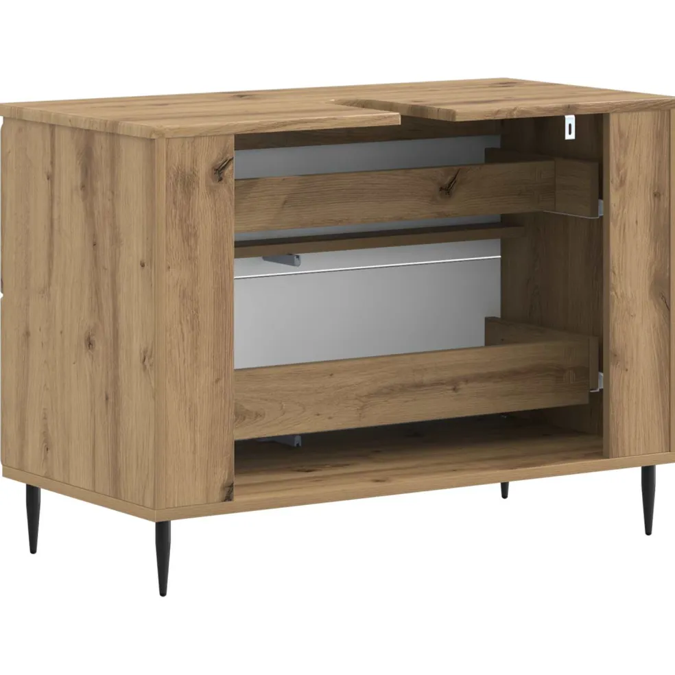 vidaXL Badkamer wastafelkast ZWOLLE Artisanaal eiken 82 x 41 x 58,5 cm