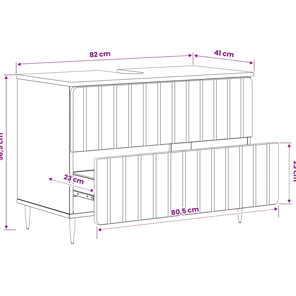 vidaXL Badkamer wastafelkast ZWOLLE Artisanaal eiken 82 x 41 x 58,5 cm