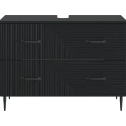 vidaXL Badkamer wastafelkast HAARLEM Zwart 82 x 41 x 58,5 cm