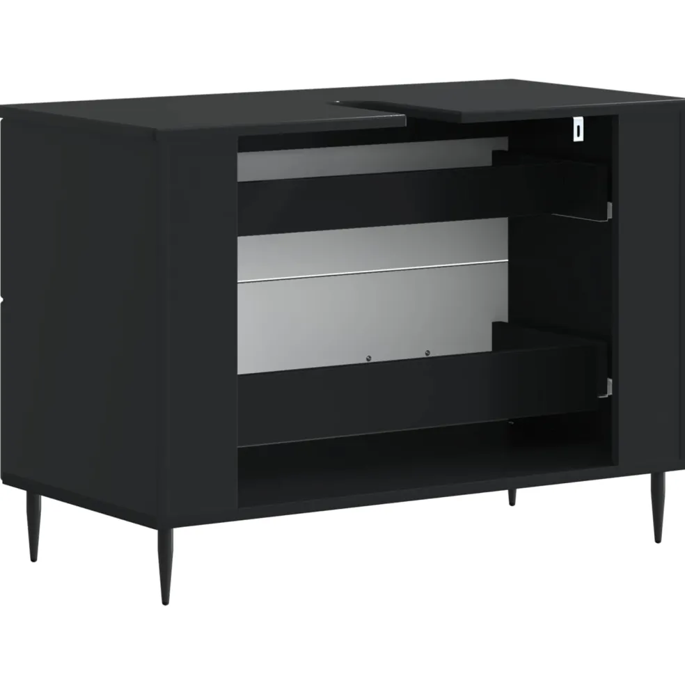 vidaXL Badkamer wastafelkast HAARLEM Zwart 82 x 41 x 58,5 cm