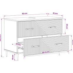 vidaXL Badkamer wastafelkast HAARLEM Zwart 82 x 41 x 58,5 cm