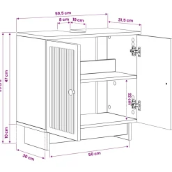 vidaXL Badkamer wastafelkast EDE Artisanaal eiken 59,5 x 31,5 x 59 cm